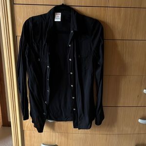 Size M, Black, True Religion button up, long sleeve top